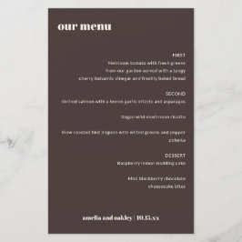Vet Retro Bruin Ivoor Trouwmenu op Maat