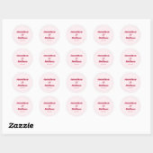Vet Retro Chic Viva Magenta en Roze Bruiloft Ronde Sticker (Vel)