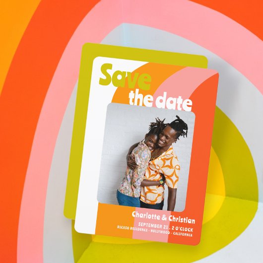 Vet Retro Citrus Bewaar de trouwdatum