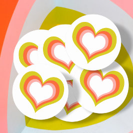 Vet Retro Citrus bruiloft hart Ronde Sticker