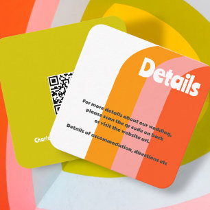 Vet Retro Citrus Bruiloft Informatiekaartje