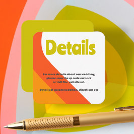 Vet Retro Citrus Bruiloft Informatiekaartje