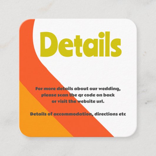 Vet Retro Citrus Bruiloft Informatiekaartje (Voorkant)