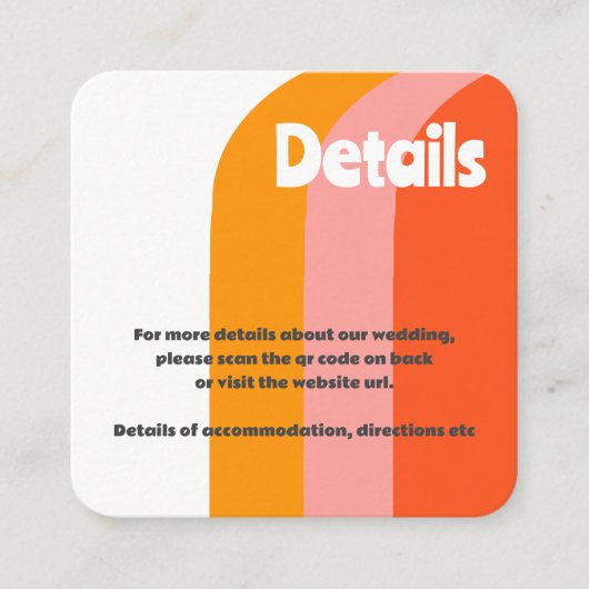Vet Retro Citrus Bruiloft Informatiekaartje (Voorkant)