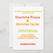 Vet Retro Citrus Bruiloft Kaart (Voorkant)