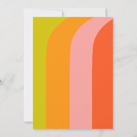 Vet Retro Citrus Bruiloft Kaart (Achterkant)