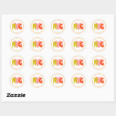 Vet Retro Citrus Bruiloft Ronde Sticker (Vel)