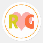 Vet Retro Citrus Bruiloft Ronde Sticker (Voorkant)