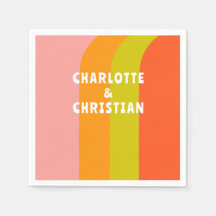 Vet Retro Citrus Bruiloft Servet