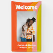 Vet Retro Citrus Welkom Bruiloft Spandoek (Verticaal)