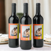 Vet Retro Citrus Welkom Bruiloft Wijn Etiket