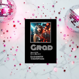 Vet Retro Disco Afstuderen Foto Aankondiging