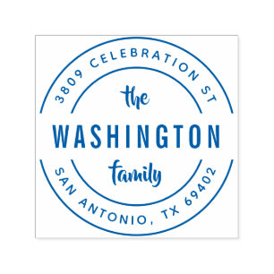 Vet Retro Familienaam Ronde Retouradres Zelfinktende Stempel