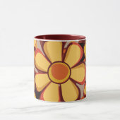Vet Retro Floral Swirl Design Mok (Midden)