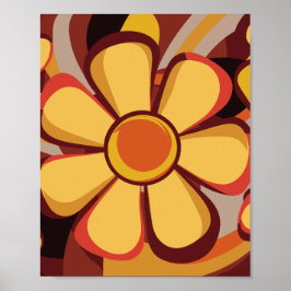 Vet Retro Floral Swirl Design Poster