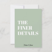 Vet Retro Funky Modern Wedding Enclosure kaart (Achterkant)