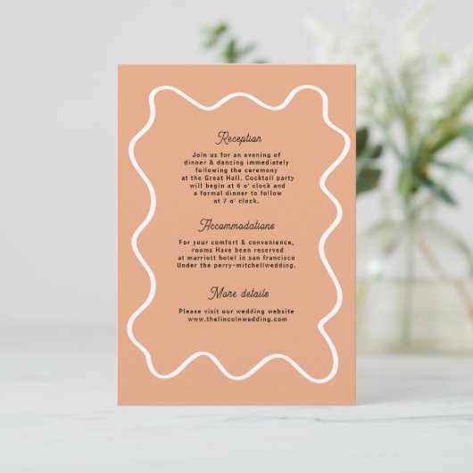 Vet Retro Funky Modern Wedding Enclosure kaart (Staand voorkant)