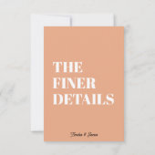 Vet Retro Funky Modern Wedding Enclosure kaart (Achterkant)