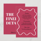 Vet Retro Funky Modern Wedding Enclosure kaart (Voorkant / Achterkant)