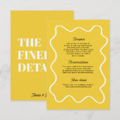 Vet Retro Funky Modern Wedding Enclosure kaart (Voorkant / Achterkant)