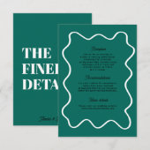 Vet Retro Funky Modern Wedding Enclosure kaart (Voorkant / Achterkant)