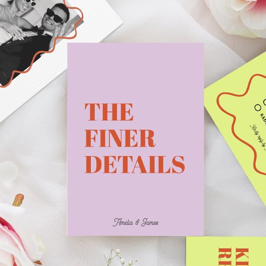 Vet Retro Funky Modern Wedding Enclosure kaart