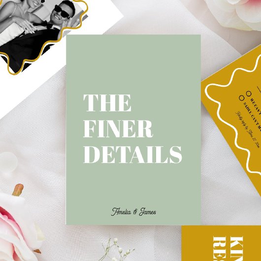 Vet Retro Funky Modern Wedding Enclosure kaart