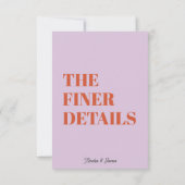 Vet Retro Funky Modern Wedding Enclosure kaart (Achterkant)