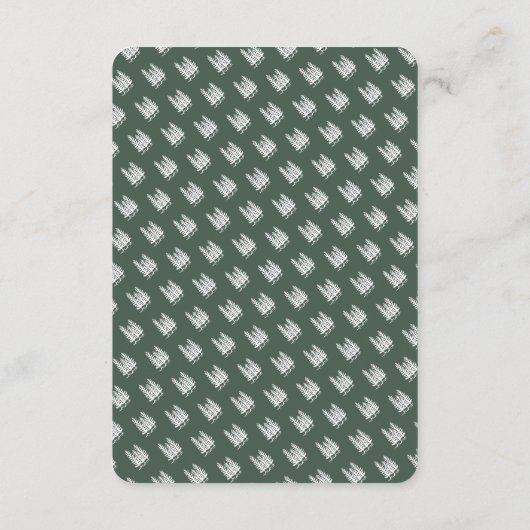 Vet Retro Groen Berg Bos Bruiloft Informatiekaartje (Achterkant)