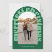 Vet Retro Groene Foto Merriest Arch Holiday Kaart (Voorkant)