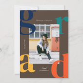 Vet Retro Klasse van 2024 Afstuderen Invitation Kaart (Voorkant)