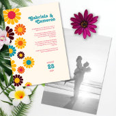 Vet Retro Kleur Daisy Bruiloft Kaart