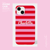 Vet Retro Kleurrijk Rood en Roze Aangepast Case-Mate iPhone Case