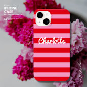Vet Retro Kleurrijk Rood en Roze Aangepast Case-Mate iPhone Case