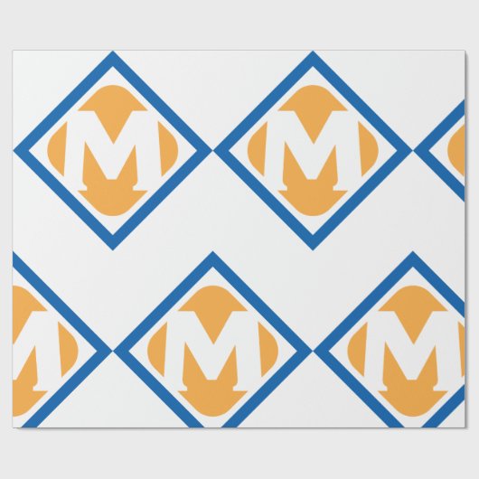 Vet Retro Metro M Logo Urban Transit Embleem Cadeaupapier (Vlak)