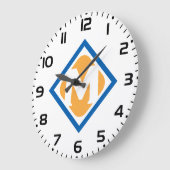 Vet Retro Metro M Logo Urban Transit Embleem Grote Klok (Hoek)