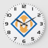 Vet Retro Metro M Logo Urban Transit Embleem Grote Klok (Voorkant)