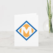 Vet Retro Metro M Logo Urban Transit Embleem Kaart (Voorkant)