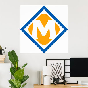 Vet Retro Metro M Logo Urban Transit Embleem Poster