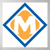 Vet Retro Metro M Logo Urban Transit Embleem Poster (Voorkant)