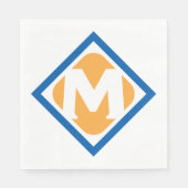 Vet Retro Metro M Logo Urban Transit Embleem Servet (Voorkant)