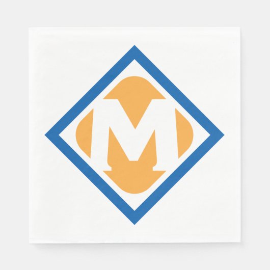 Vet Retro Metro M Logo Urban Transit Embleem Servet (Voorkant)
