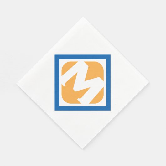 Vet Retro Metro M Logo Urban Transit Embleem Servet (Hoek)