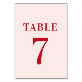 Vet Retro Minimalistische Rode en Roze Tafel 7 Bru Kaart