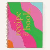 Vet Retro Modern Kleurrijk en Goud Naam Recept Notitieboek (Voorkant)