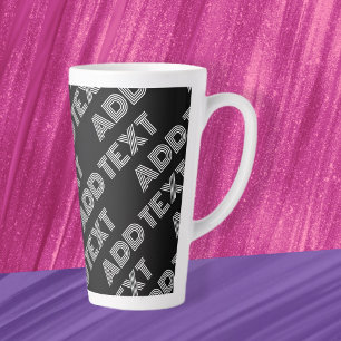 Vet retro-modern naam of woordpatroon latte mok