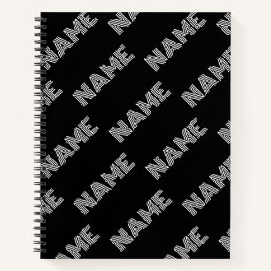 Vet retro-modern naam of woordpatroon notitieboek