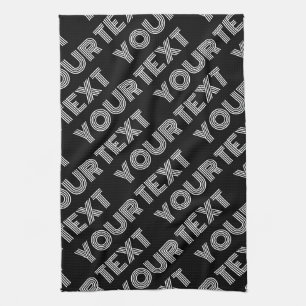 Vet retro-modern naam of woordpatroon theedoek