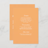 Vet Retro Modern sinaasappel Huwelijkssluiting kaa RSVP Kaartje (Voorkant / Achterkant)