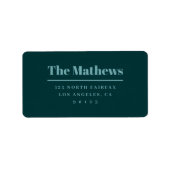 Vet Retro-Modern terugkeeradres donkergroene Aqua Etiket (Voorkant)